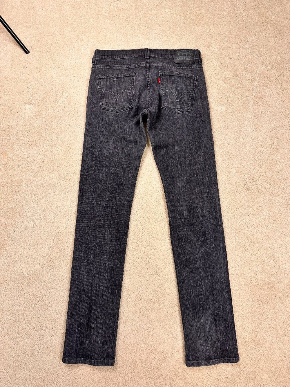 Y2K Levi's 511 Skinny Faded Black Stretch Jeans Denim Mens 34 x 34 Skater Grunge